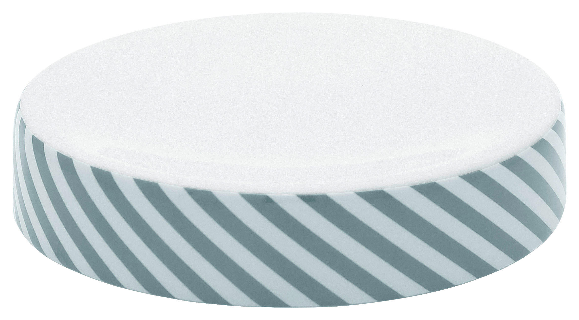 SAVONIERĂ ceramică  - alb/gri, Basics, ceramică (12/2,7cm) - Sadena