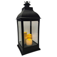 LATERNENHAUS  - Schwarz, Basics, Glas/Kunststoff (23,5/23,5/60cm) - X-Mas