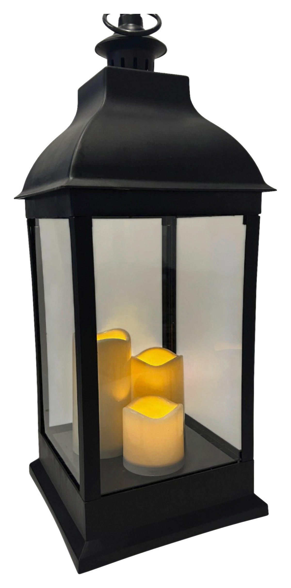 LATERNENHAUS  - Schwarz, Basics, Glas/Kunststoff (23,5/23,5/60cm) - X-Mas