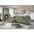 ECKSOFA  in Chenille, Flachgewebe Olivgrün  175/316 cm  - Schwarz/Olivgrün, Design, Textil/Metall (175/316cm) - Dieter Knoll