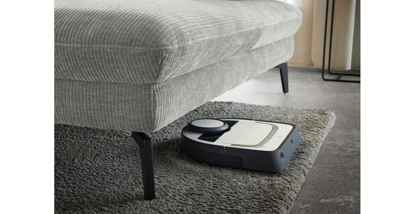 WOHNLANDSCHAFT in Webstoff Silberfarben - Silberfarben/Schwarz, Design, Textil/Metall (208/354/157cm) - Dieter Knoll
