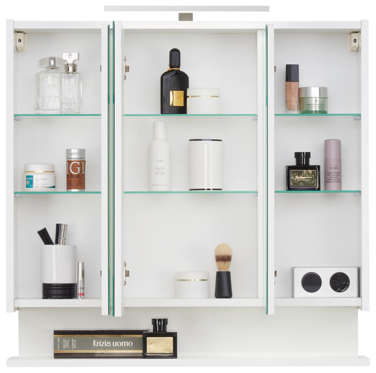 SPIEGELSCHRANK 74,5/71,4/16 cm  - Weiß, Basics, Glas/Holzwerkstoff (74,5/71,4/16cm) - Stylife