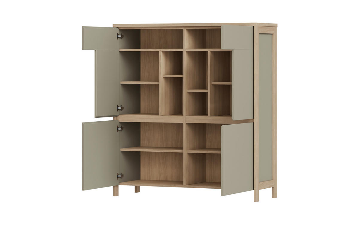 SIDEBOARD  111/125/39 cm  - Eukalyptusholzfarben/Eichefarben, Design, Holzwerkstoff (111/125/39cm) - MID.YOU