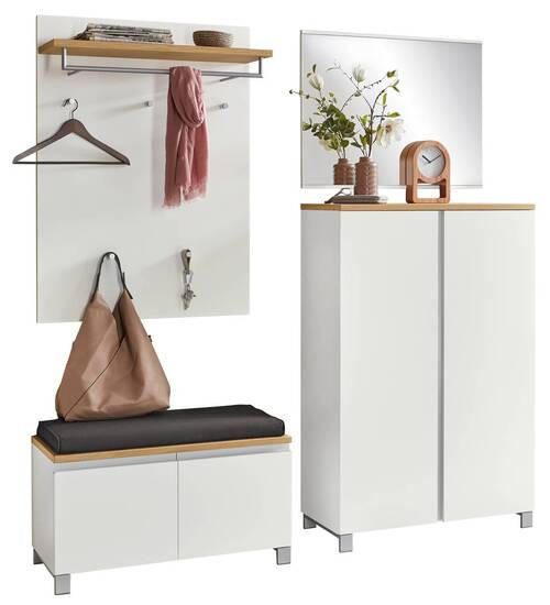 GARDEROBE 5-teilig  in 180/210/40 cm  - Eichefarben/Silberfarben, Design, Holz/Holzwerkstoff (180/210/40cm)
