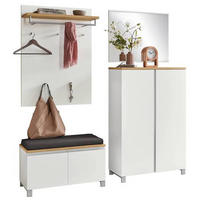 GARDEROBE 5-teilig  in 180/210/40 cm  - Eichefarben/Silberfarben, Design, Holz/Holzwerkstoff (180/210/40cm)