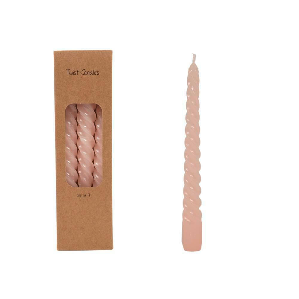 KONIČASTA SVEČA - starinsko roza, Basics, naravni materiali (2,1/2,1/19cm)