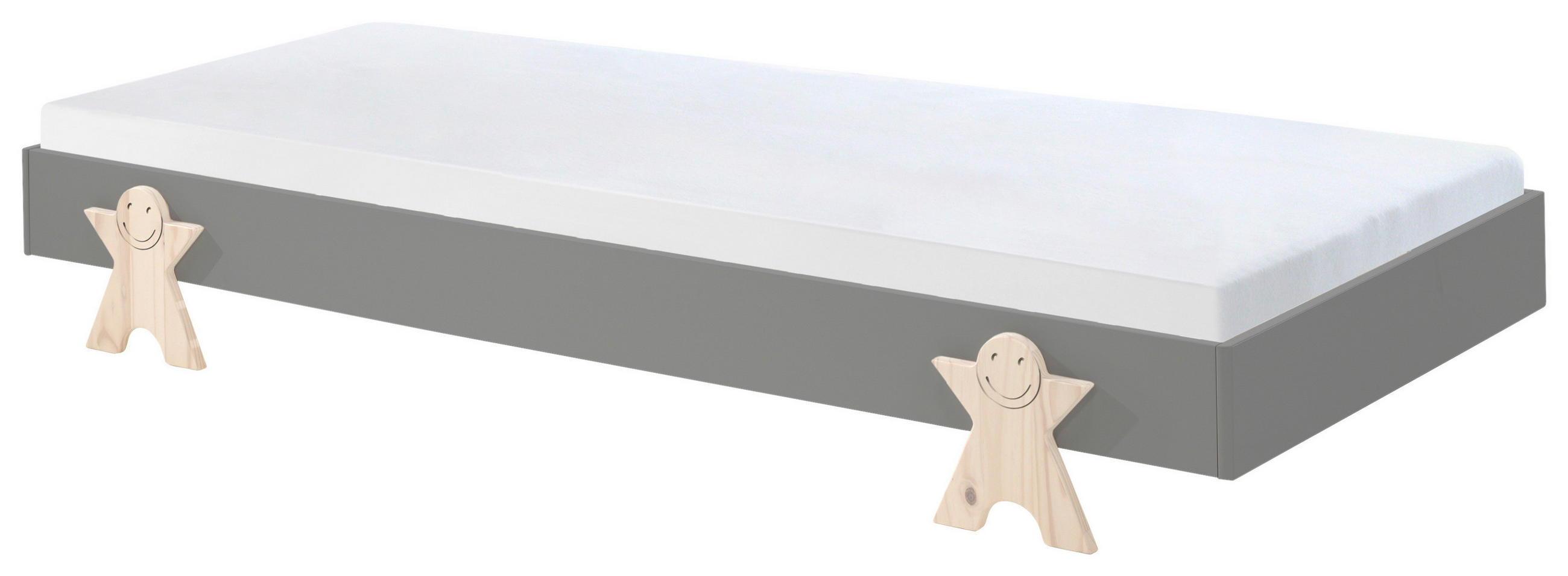 KINDER-/JUNIORBETT 90/200 cm  in Grau  - Kieferfarben/Grau, MODERN, Holz/Holzwerkstoff (90/200cm) - MID.YOU