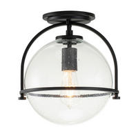 STROPNA SVETILKA Somerset 28.2/31.8 cm   - črna, Design, kovina/steklo (28.2/31.8cm) - Elstead Lighting
