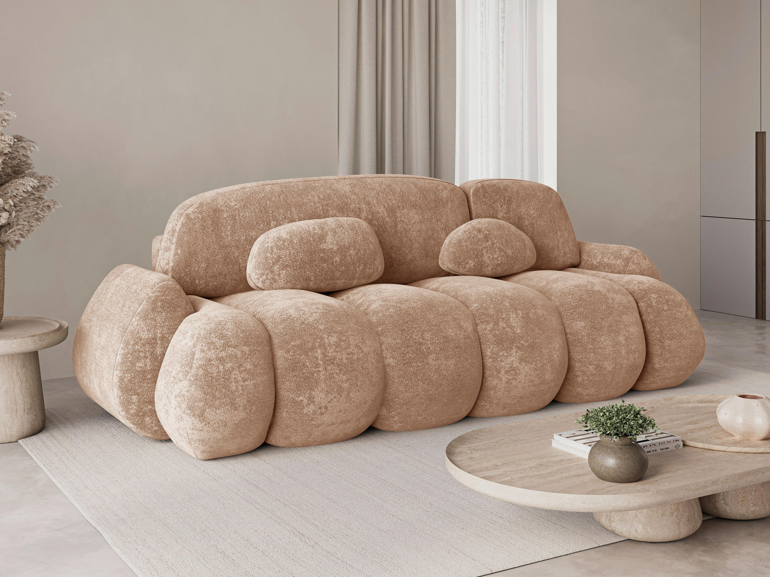 SCHLAFSOFA STONE in Rostfarben  - Rostfarben/Schwarz, Design, Kunststoff/Textil (270/103/113cm) - MID.YOU