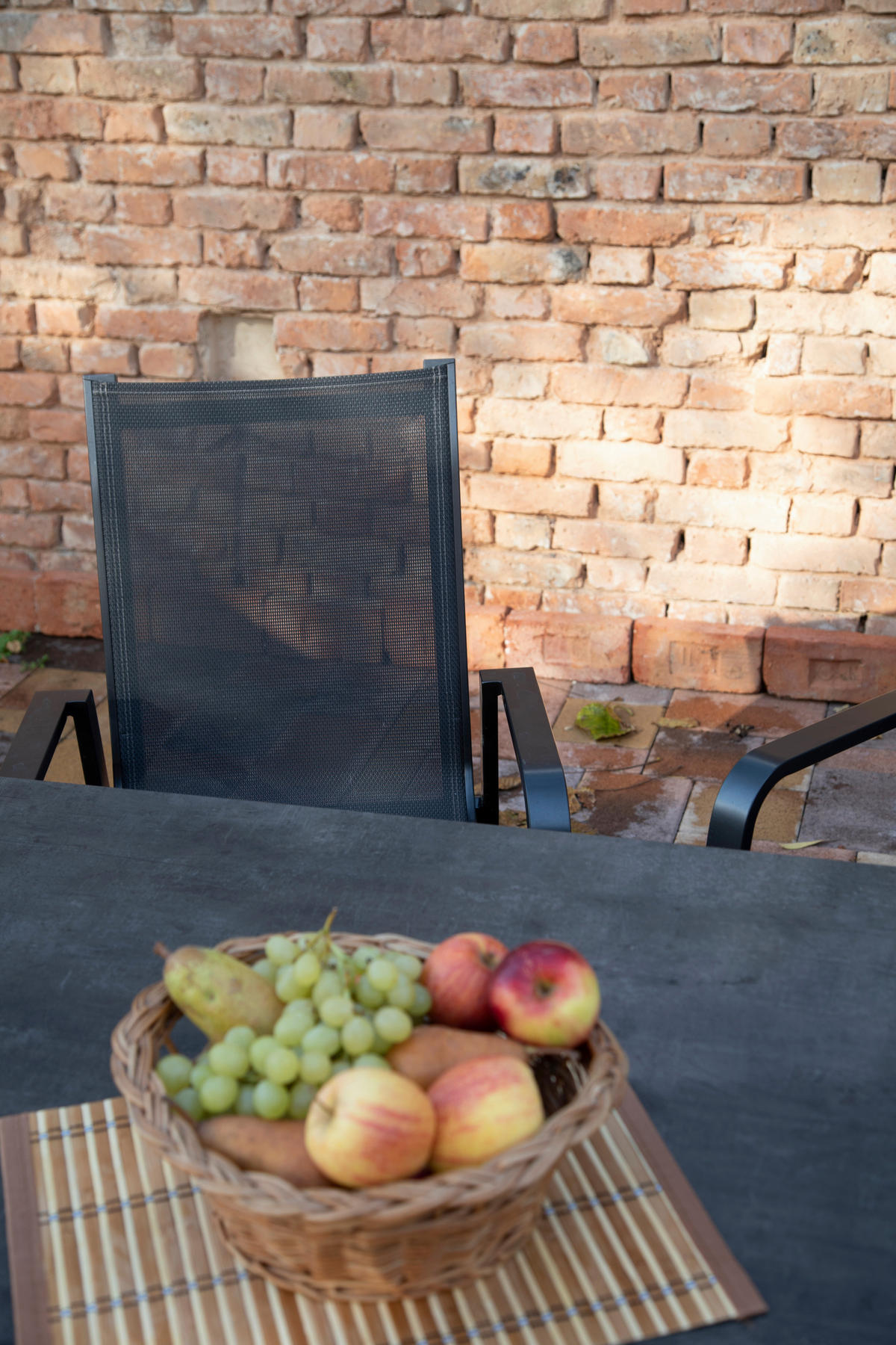 GARTENSET beschichtet Aluminium  - Schieferfarben/Anthrazit, Basics, Textil/Metall (160+60/98/72cm) - Acamp