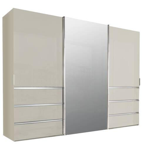 SCHWEBETÜRENSCHRANK in Champagner  - Chromfarben/Champagner, Design, Glas/Holzwerkstoff (300/217/67cm) - Novel