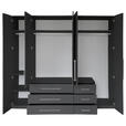 DREHTÜRENSCHRANK  in Anthrazit, Anthrazit Hochglanz  - Anthrazit/Anthrazit Hochglanz, KONVENTIONELL, Holzwerkstoff/Metall (244/218,6/59,4cm) - Xora