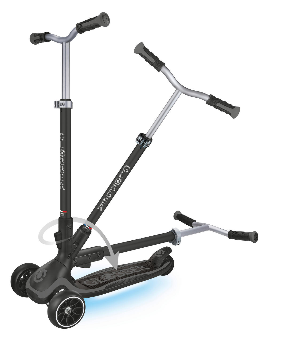 KINDERSCOOTER ULTIMUM LIGHTS  - Grau, Basics, Kunststoff/Metall (63/39,5/101cm) - GLOBBER