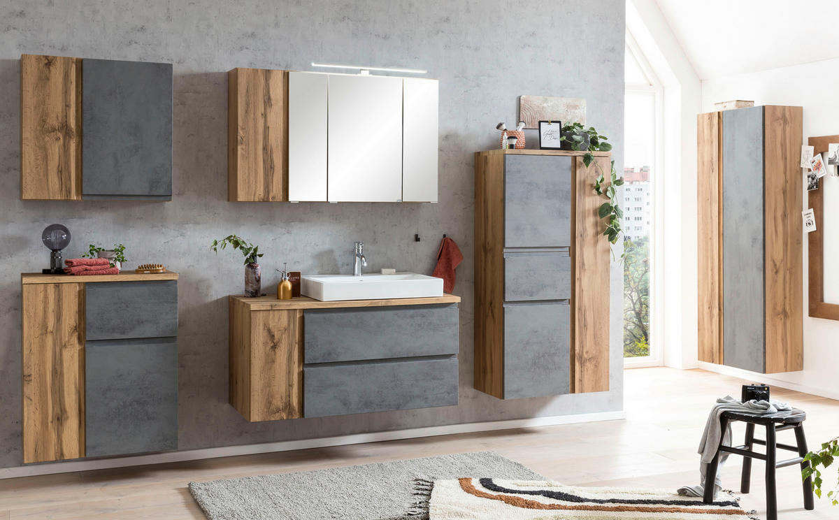 UNTERSCHRANK 65/79/35 cm   - Eiche Wotan/Hellgrau, MODERN, Holzwerkstoff (65/79/35cm) - Held