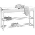 SCHUHREGAL 80/52/30 cm  - Weiß, Design, Textil/Metall (80/52/30cm) - Carryhome