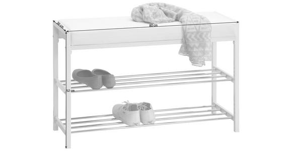 SCHUHREGAL 80/52/30 cm  - Weiß, Design, Textil/Metall (80/52/30cm) - Carryhome