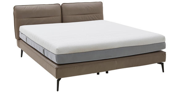 BOXSPRINGBETT 180/200 cm in Hellbraun - Hellbraun/Schwarz, Design, Textil/Metall (180/200cm) - Johann Jakob
