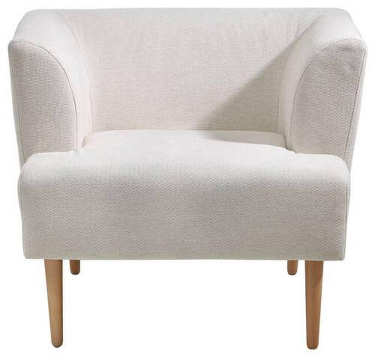 SESSEL Flachgewebe Weiß    - Buchefarben/Weiß, Design, Holz/Textil (85/71/80cm) - Hom`in