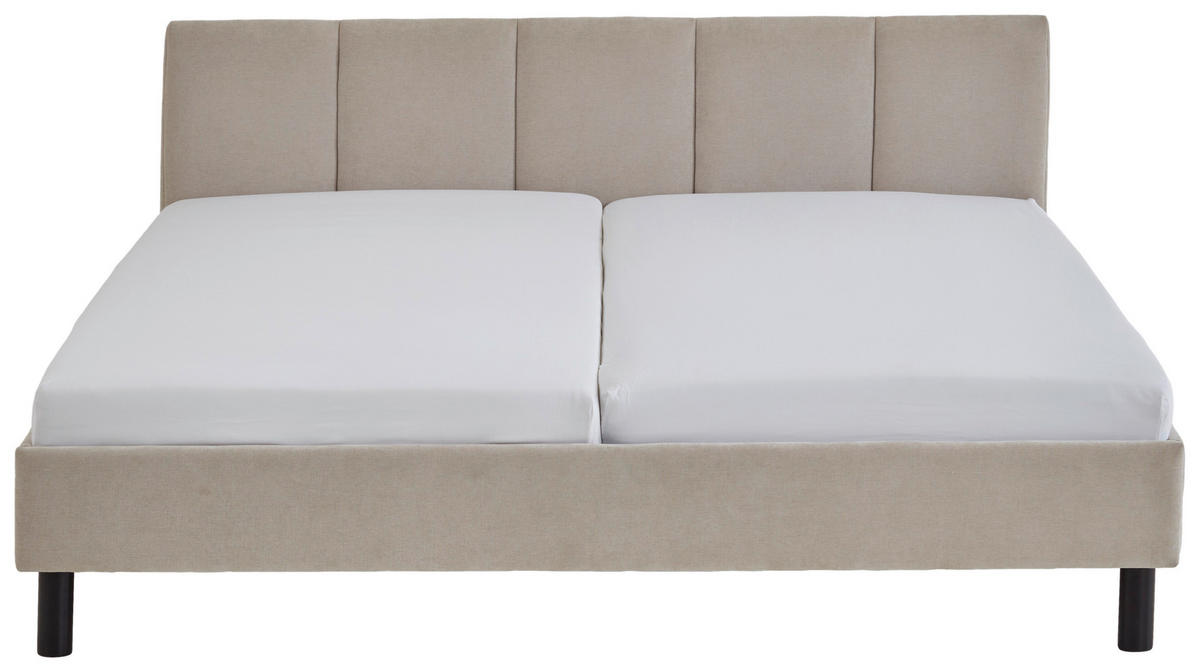 POLSTERBETT 180/200 cm  in Beige  - Beige/Schwarz, Basics, Holz/Textil (180/200cm) - Boxxx