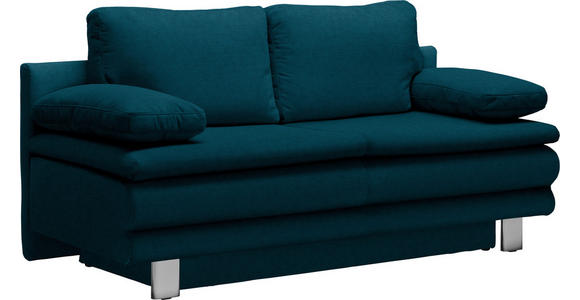 SCHLAFSOFA Petrol  - Chromfarben/Petrol, Design, Textil/Metall (194/96/86cm) - Novel