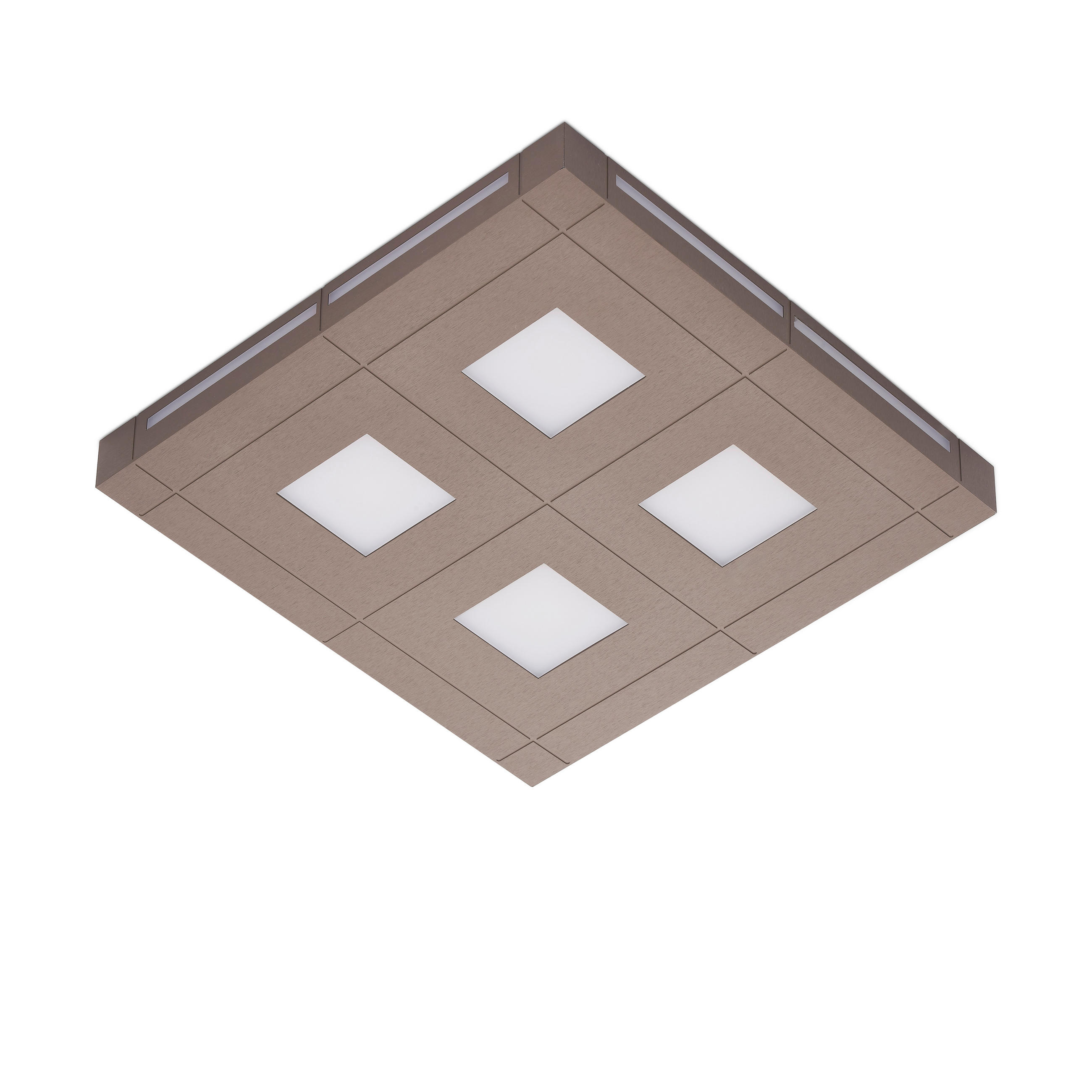 LED-DECKENLEUCHTE Aera 40/5/40 cm  - Weiß/Bronzefarben, Design, Kunststoff/Metall (40/5/40cm) - Grossmann