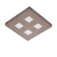 LED-DECKENLEUCHTE Aera 40/5/40 cm  - Weiß/Bronzefarben, Design, Kunststoff/Metall (40/5/40cm) - Grossmann