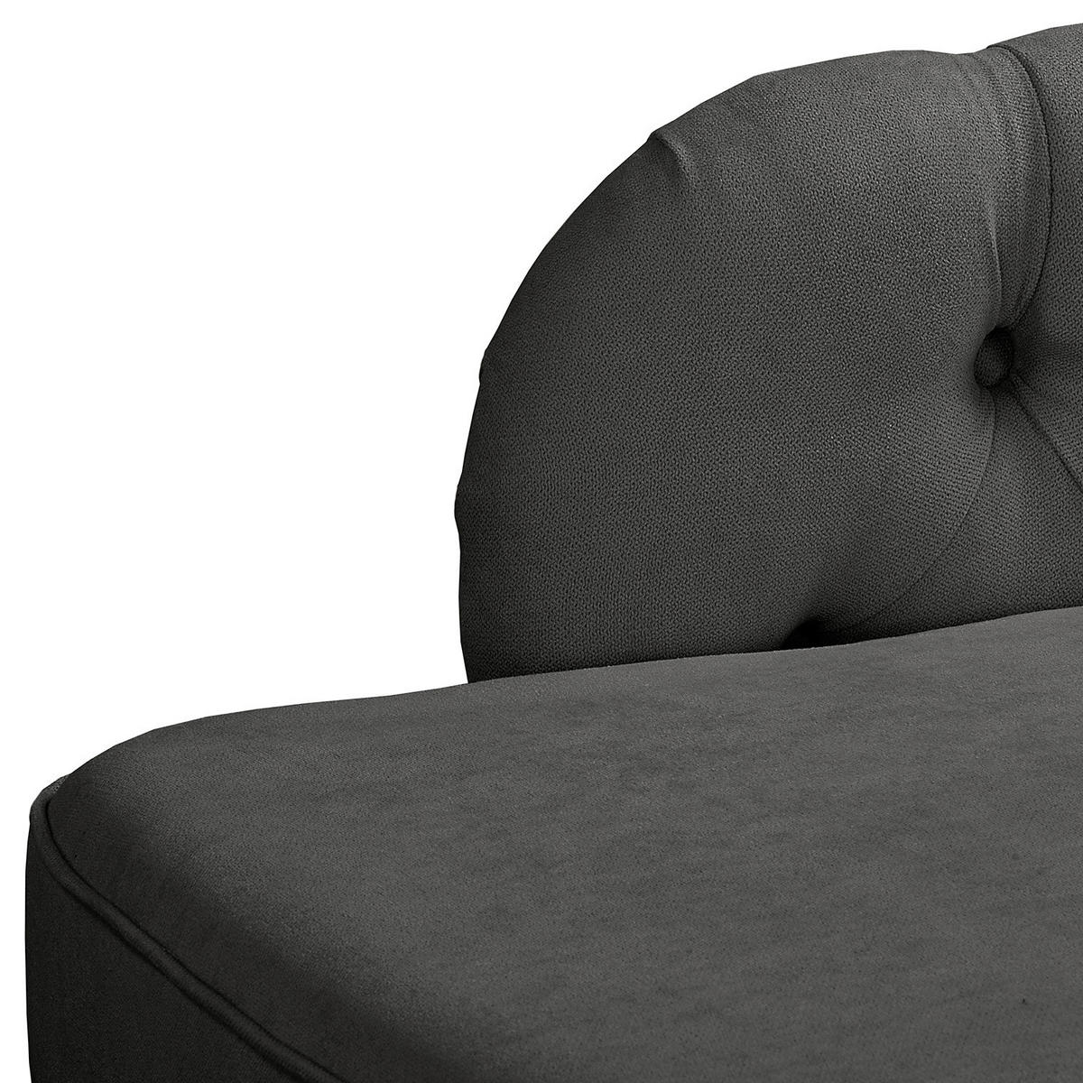 RÉCAMIERE Pako in Mikrofaser Dunkelgrau  - Dunkelgrau/Braun, Design, Holz/Textil (185/93/75cm) - Livetastic