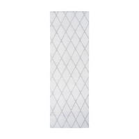 TEPPICH 80/250 cm Vivica 225 Weiß / Graublau Grau, Weiß  - Weiß/Grau, KONVENTIONELL, Textil (80/250cm)