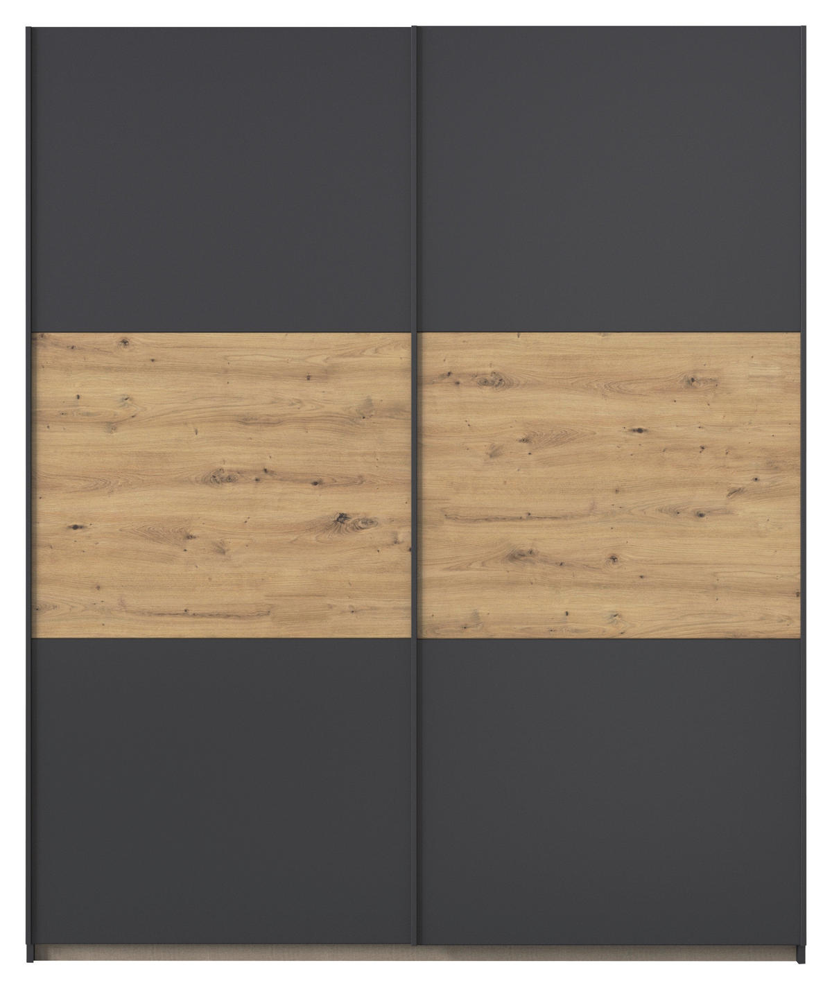 SCHWEBETÜRENSCHRANK 175/210/59 cm 2-türig Grau, Eiche Artisan  - Eiche Artisan/Grau, MODERN, Holzwerkstoff/Metall (175/210/59cm) - Rauch Möbel