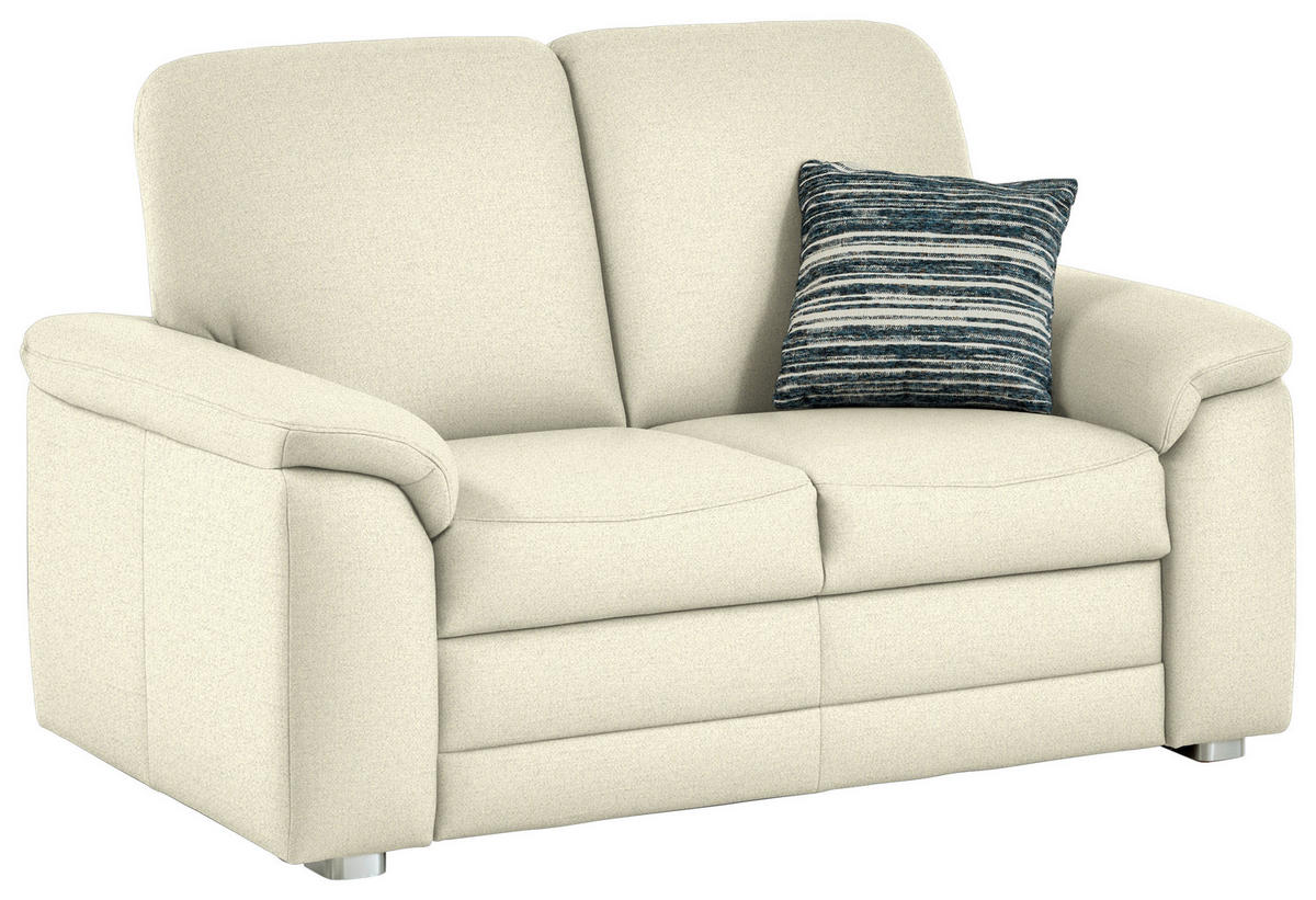 2-SITZER-SOFA Chenille Beige  - Beige/Alufarben, Konventionell, Textil/Metall (156/96/89cm) - Beldomo Comfort