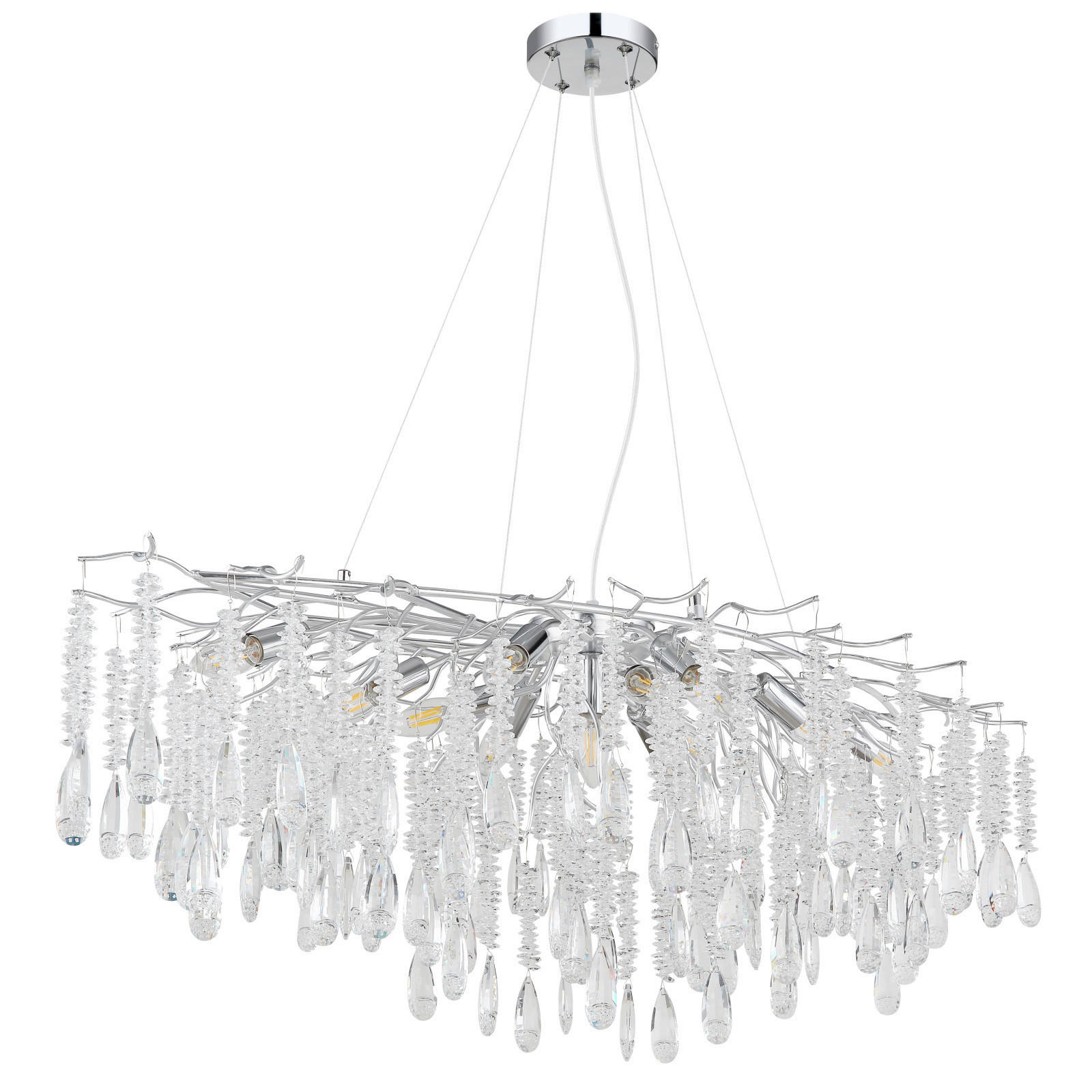 HÄNGELEUCHTE 120/50/120 cm  - Klar/Silberfarben, KONVENTIONELL, Glas/Kunststoff (120/50/120cm)