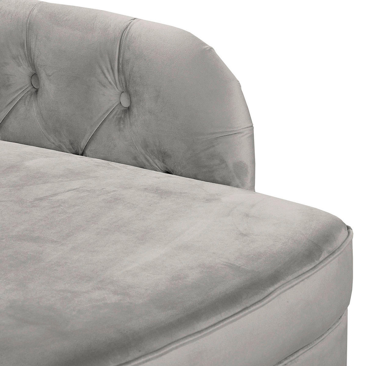 RÉCAMIERE Samt Grau  - Braun/Grau, Design, Holz/Textil (185/93/75cm) - Livetastic