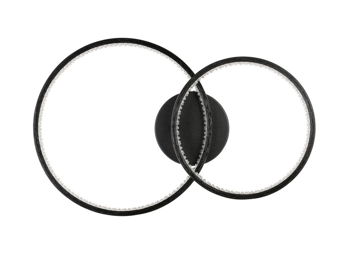 STROPNÉ LED SVIETIDLO, 55/35/8 cm - čierna/chrómová, Basics, kov/plast (55/35/8cm) - Boxxx