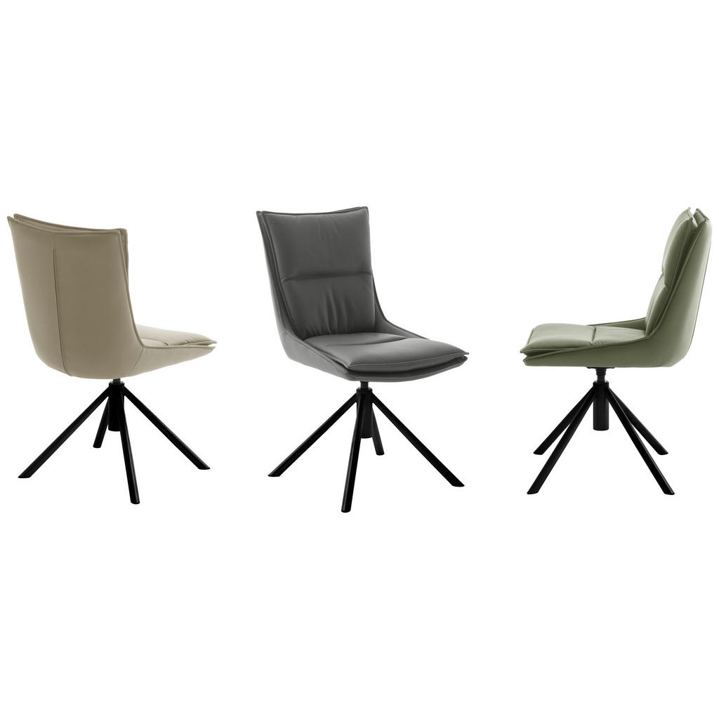 Thumbnail - Novel Stuhl-Set, Anthrazit, Schwarz, Metall, Textil, konisch, Rundrohr, 49x90x65 cm, Stoffauswahl, Sitzfläche 360° drehb...