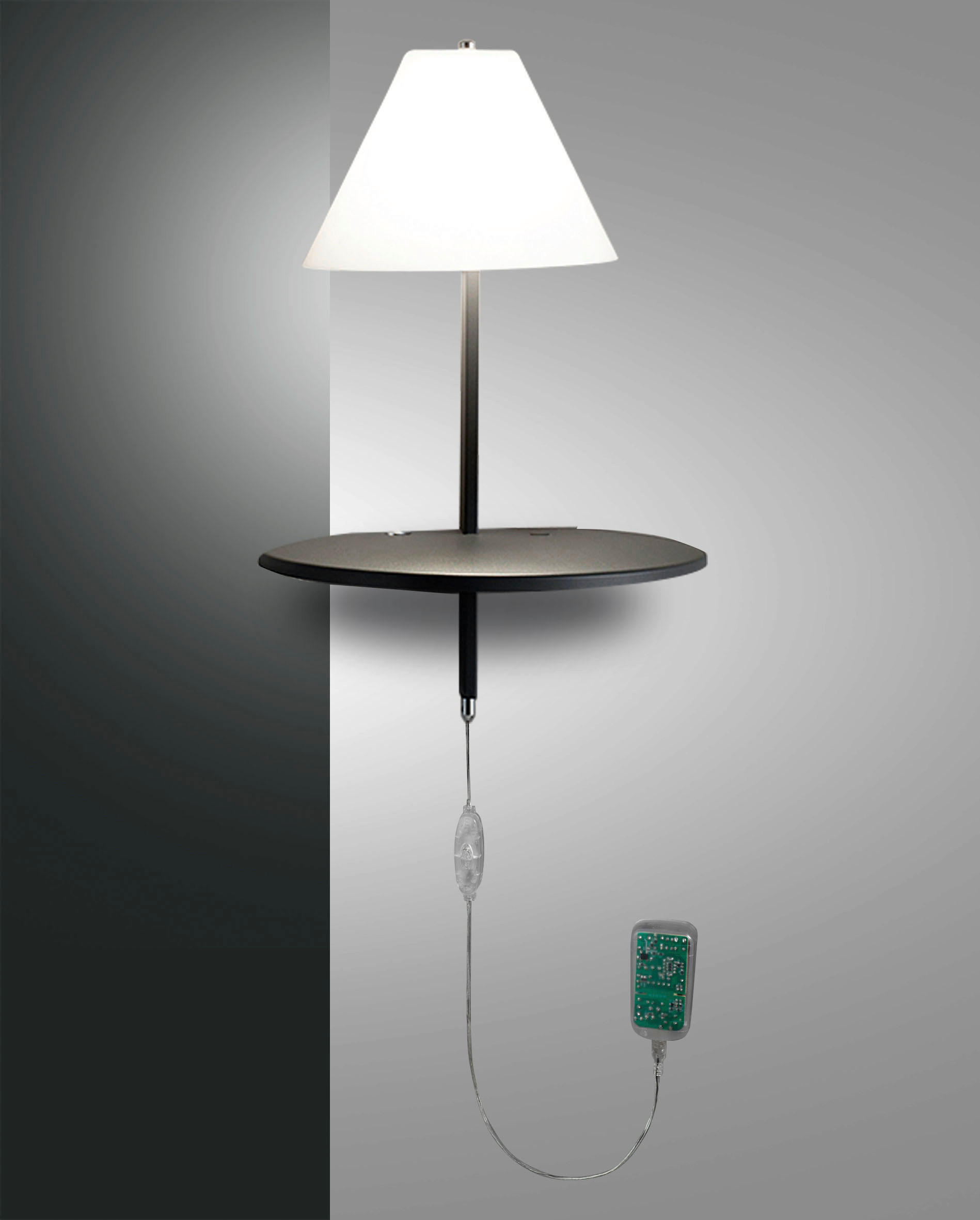 LED-WANDLEUCHTE Goodnight 30/25/47 cm   - Anthrazit/Weiß, Design, Glas/Metall (30/25/47cm) - Fabas Luce