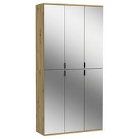 GARDEROBENSCHRANK 91/193/34 cm  - Eichefarben/Grau, Konventionell, Glas/Holzwerkstoff (91/193/34cm) - MID.YOU