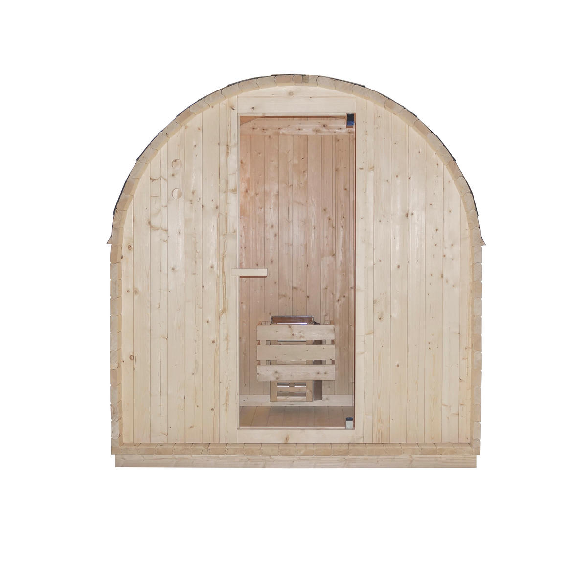 SAUNA für 2 Personen Island  - Naturfarben, KONVENTIONELL, Glas/Holz (189/200/120cm)