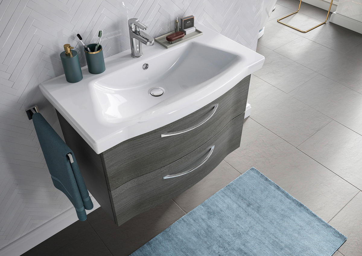 BADEZIMMER 3-teilig  in 82 cm  - Chromfarben/Graphitfarben, KONVENTIONELL, Glas/Holzwerkstoff (82cm) - Pelipal