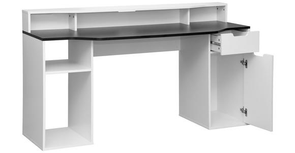 GAMINGTISCH Schwarz, Weiß  - Schwarz/Weiß, Design, Holzwerkstoff (160/60/90cm) - Carryhome