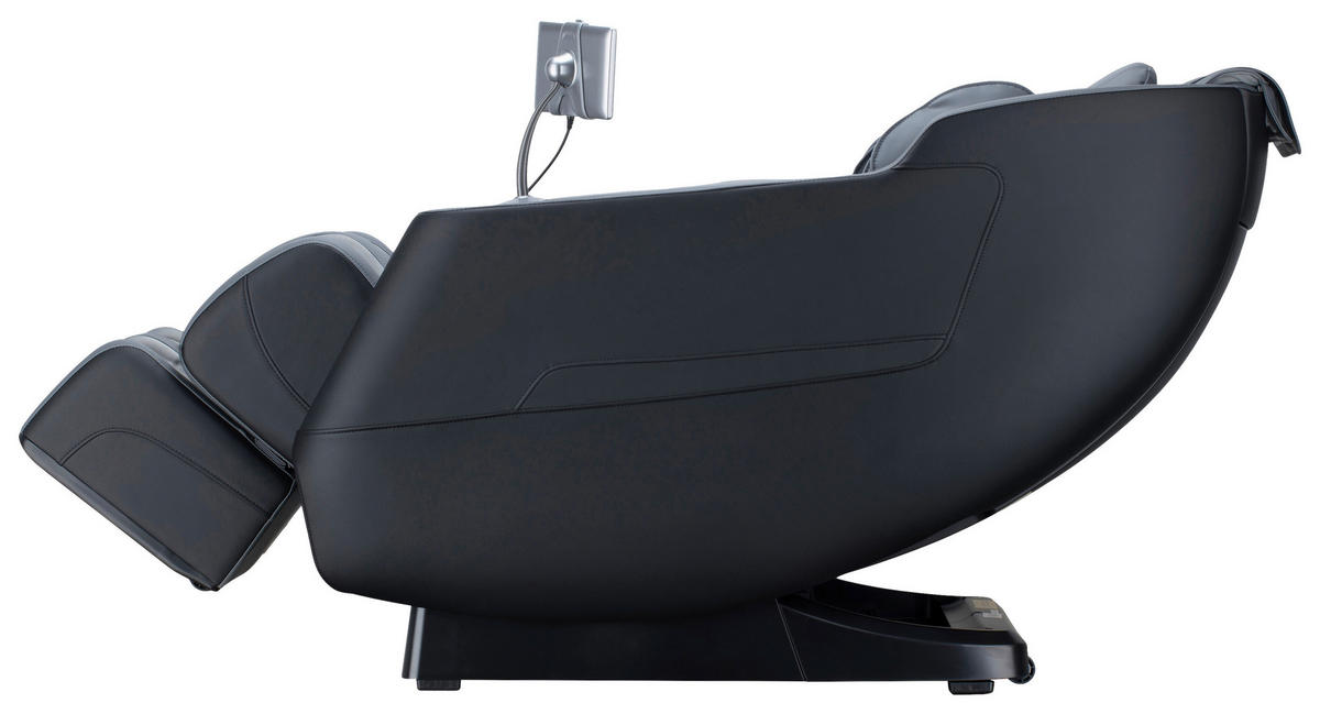MASSAGESESSEL Fixed po Series  mit Lederlook Grau, Schwarz Relaxfunktion, Liegefunktion, Netzbetrieb, Massagefunktion, USB-Anschluss, ausziehbare Fußstütze, automatische Rückholfunktion, Bluetooth-Lautsprecher, inklusive Armlehnen, Nackenkissen abnehmbar Rückenkissen, Nackenstütze, Sitzkissen, Relaxfunktion, Fußteilverstellung, Nackenkissen  - Schwarz/Grau, KONVENTIONELL, Kunststoff/Textil (136/74,5/104,6cm) - Novel