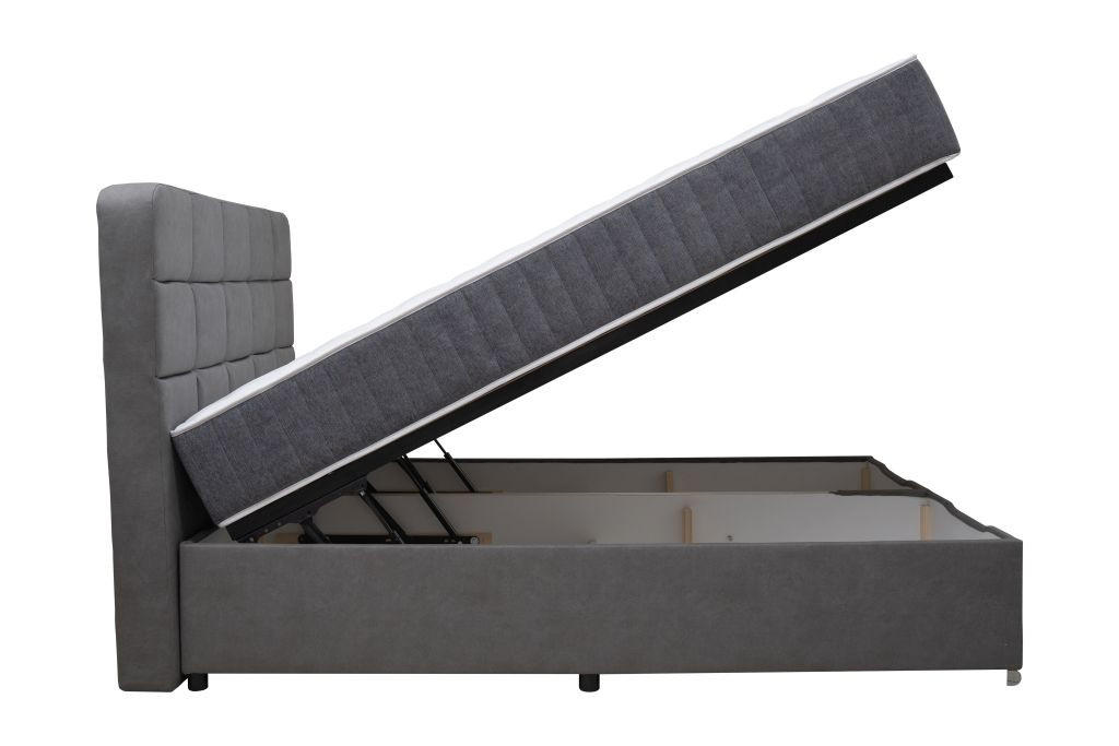 BOX KREVET 160/200 cm      - siva, Moderno, drvni materijal/tekstil (160/200cm)