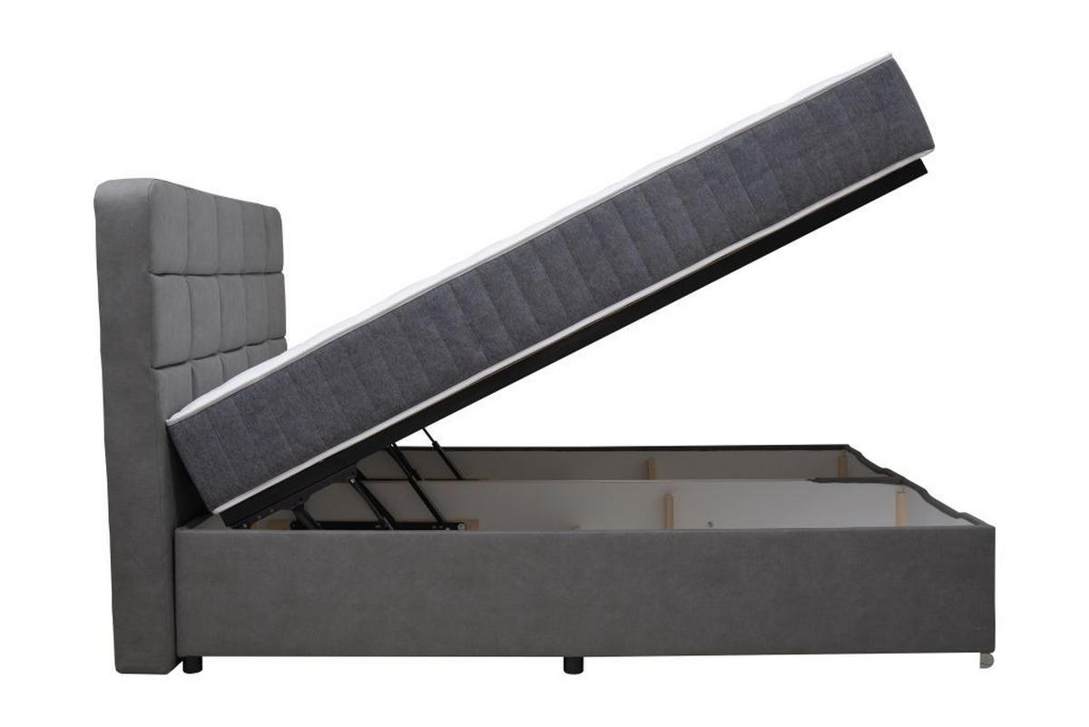 BOX KREVET 160/200 cm      - siva, Moderno, drvni materijal/tekstil (160/200cm)