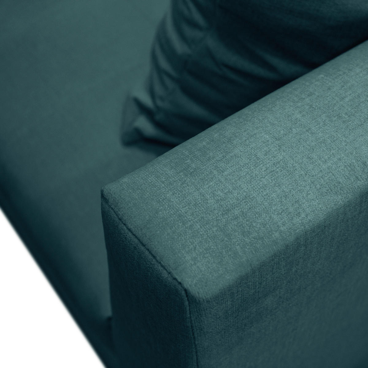 Ecksofa inkl. Hocker, mikrovlakna barve petroleja  - barve petroleja/črna, Design, tekstil/les (247/174cm) - MID.YOU
