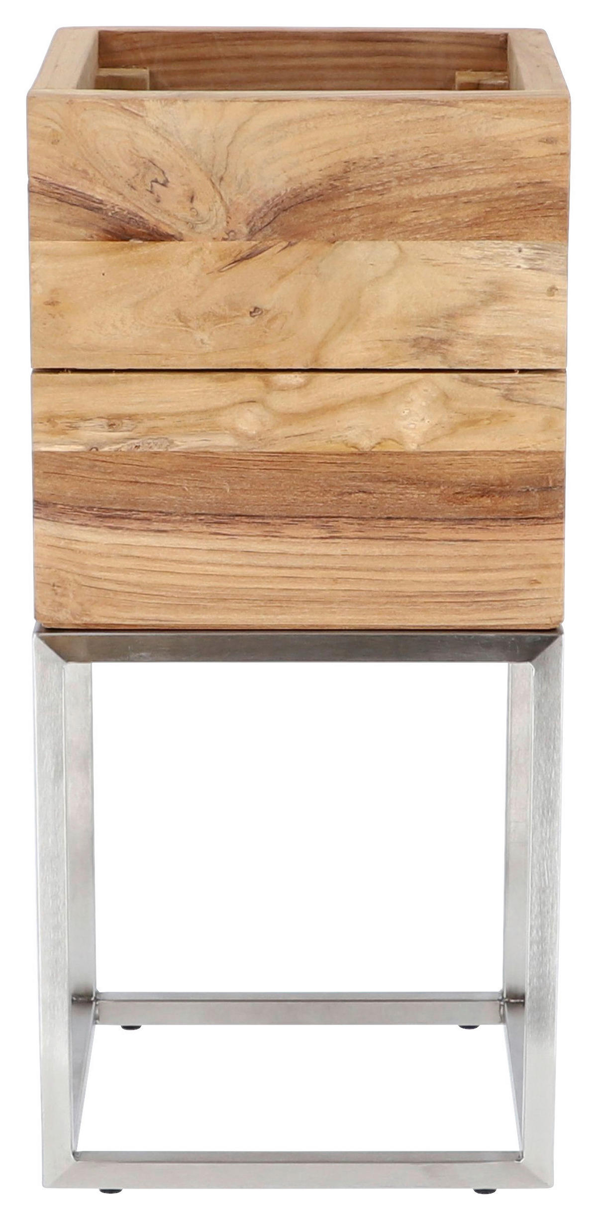 HOCHBEET Mini garden  - Edelstahlfarben/Teakfarben, MODERN, Holz/Metall (25/53/25cm) - Jan Kurtz