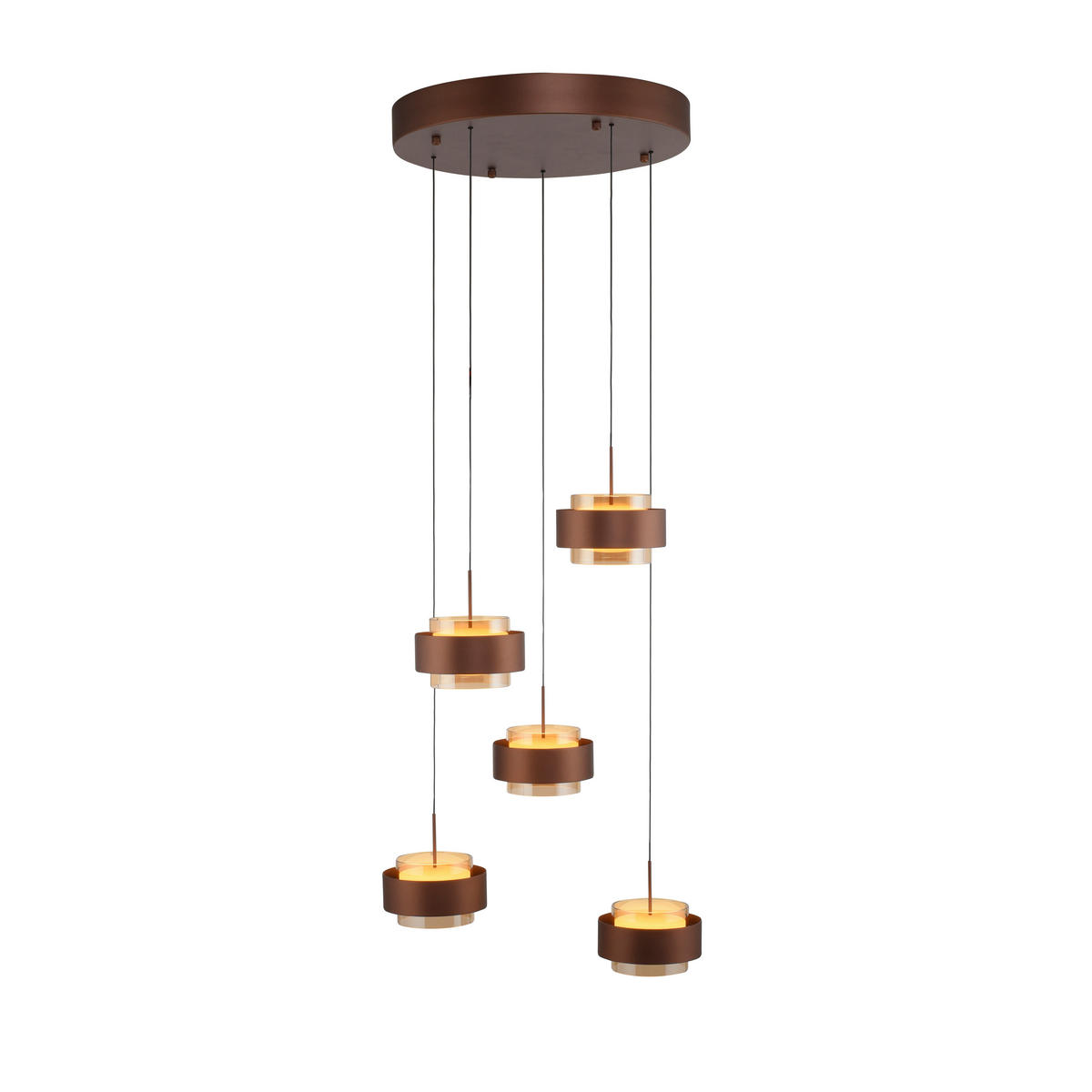 LED-HÄNGELEUCHTE 51/51/200 cm  - Kupferfarben, Design, Kunststoff/Metall (51/51/200cm)