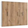 DREHTÜRENSCHRANK in Eichefarben, Weiss  - Chromfarben/Weiss, Modern, Holzwerkstoff (250/216/58cm) - MID.YOU