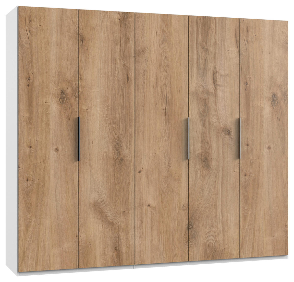 DREHTÜRENSCHRANK in Eichefarben, Weiss  - Chromfarben/Weiss, Modern, Holzwerkstoff (250/216/58cm) - MID.YOU