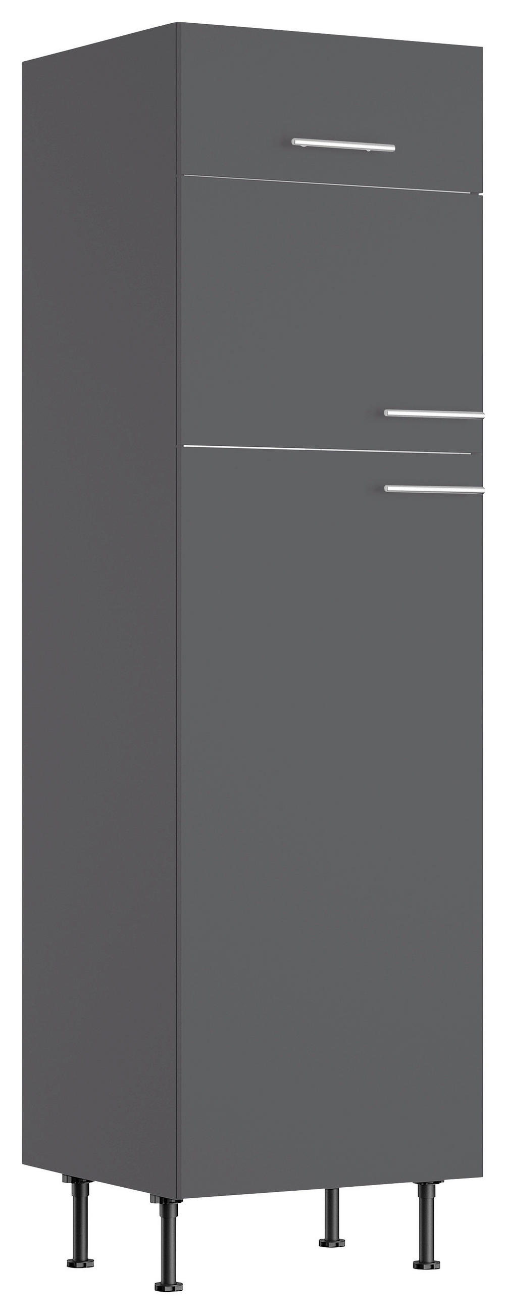 GERÄTEUMBAUSCHRANK 60/211,8/58,1 cm  in Anthrazit  - Edelstahlfarben/Anthrazit, Basics, Holzwerkstoff/Metall (60/211,8/58,1cm) - Optifit