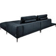 ECKSOFA  in Echtleder Dunkelblau  304/201 cm  - Schwarz/Dunkelblau, Design, Leder/Metall (304/201cm) - Belluti