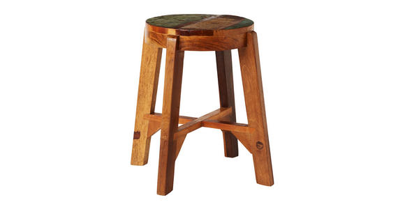 HOCKER in Holz Braun, Multicolor  - Multicolor/Braun, Trend, Holz (36/46/36cm) - Landscape